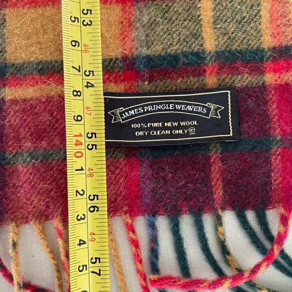 James Pringle Weavers Plaid Wool Scarf - Picture 5 of 5
